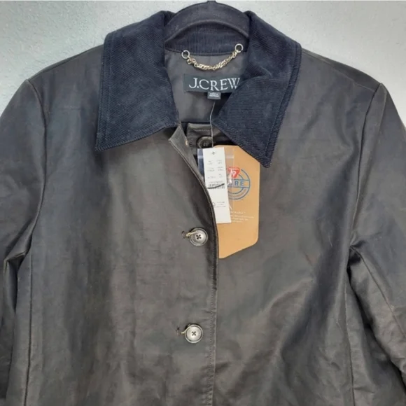J Crew Coated Barn Jacket™ CN058 NWT $278 Washed Black Grey Combo - Picture 6 of 8